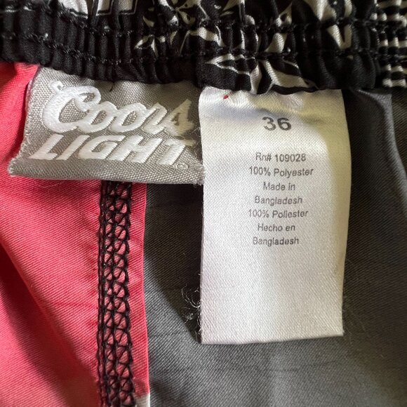 Coors Light Beer Board Shorts Men’s 36 Red Black Swim Trunks Vintage Retro Style - Picture 8 of 15